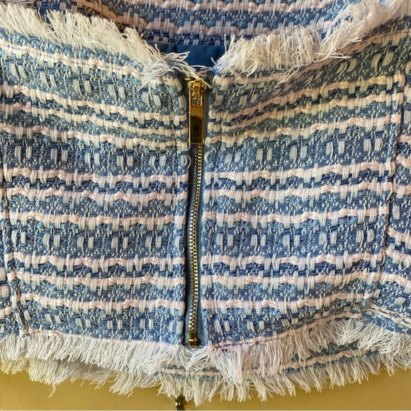 House of Harlow 1960 Tweed Top and Skort Set in Light Blue/Cream/Pink Size 12 - Picture 4 of 16